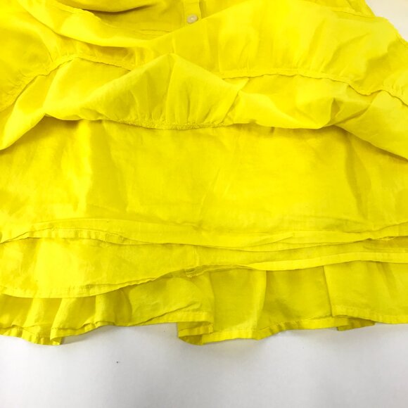 J. Crew Tiered Tunic / Mini Dress Women's XS Yellow Woven Pockets Spring Party - Picture 11 of 11